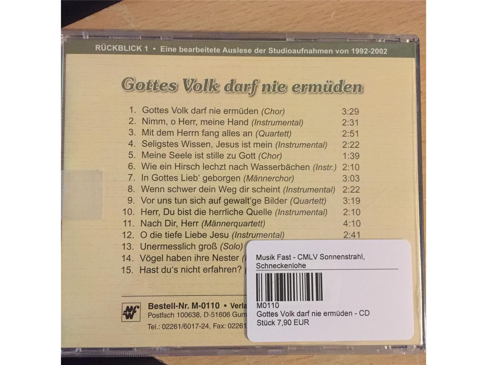 Gottes Volk darf nie ermüden - CD - Auslauf