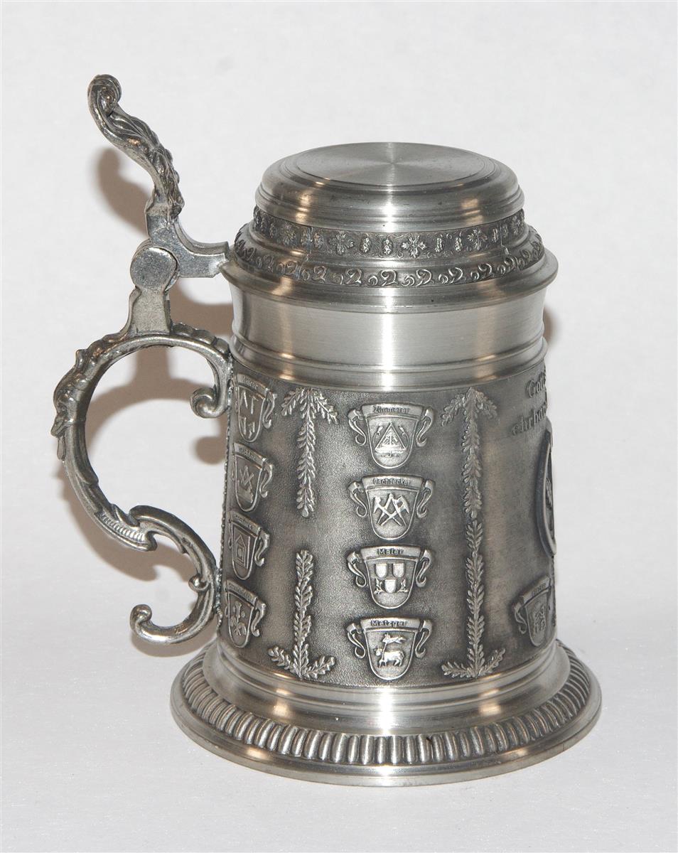Bierkrug Handwerk Zinnkrug Zinndeckel Bierkrug Handwerk Zinnkrug Zinndeckel