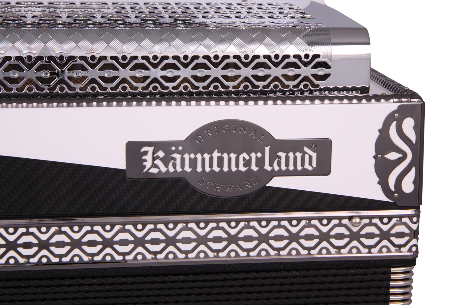 Steirische Harmonika Kärntnerland (Silber) Alpenvision Carbon Weiß C/F/Bb/Eb