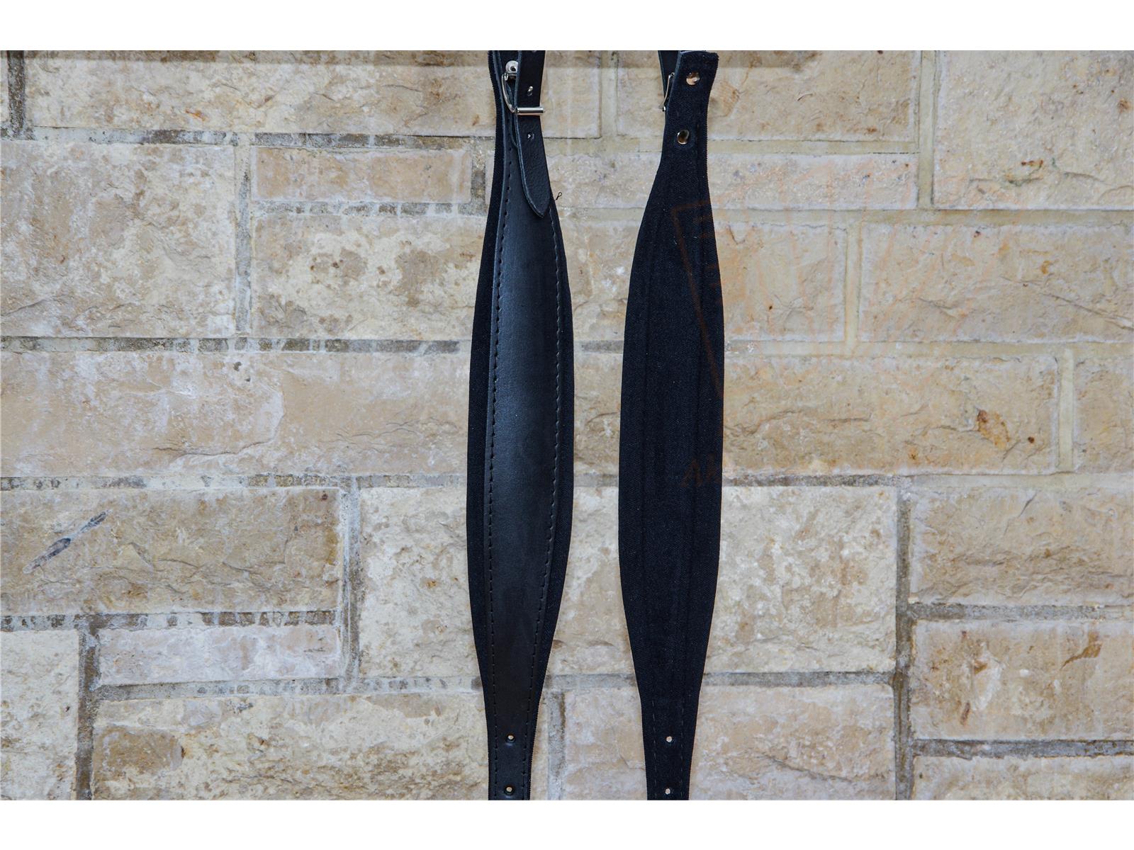 Trageriemen Premium schwarz Leder/Samt 120 Bass