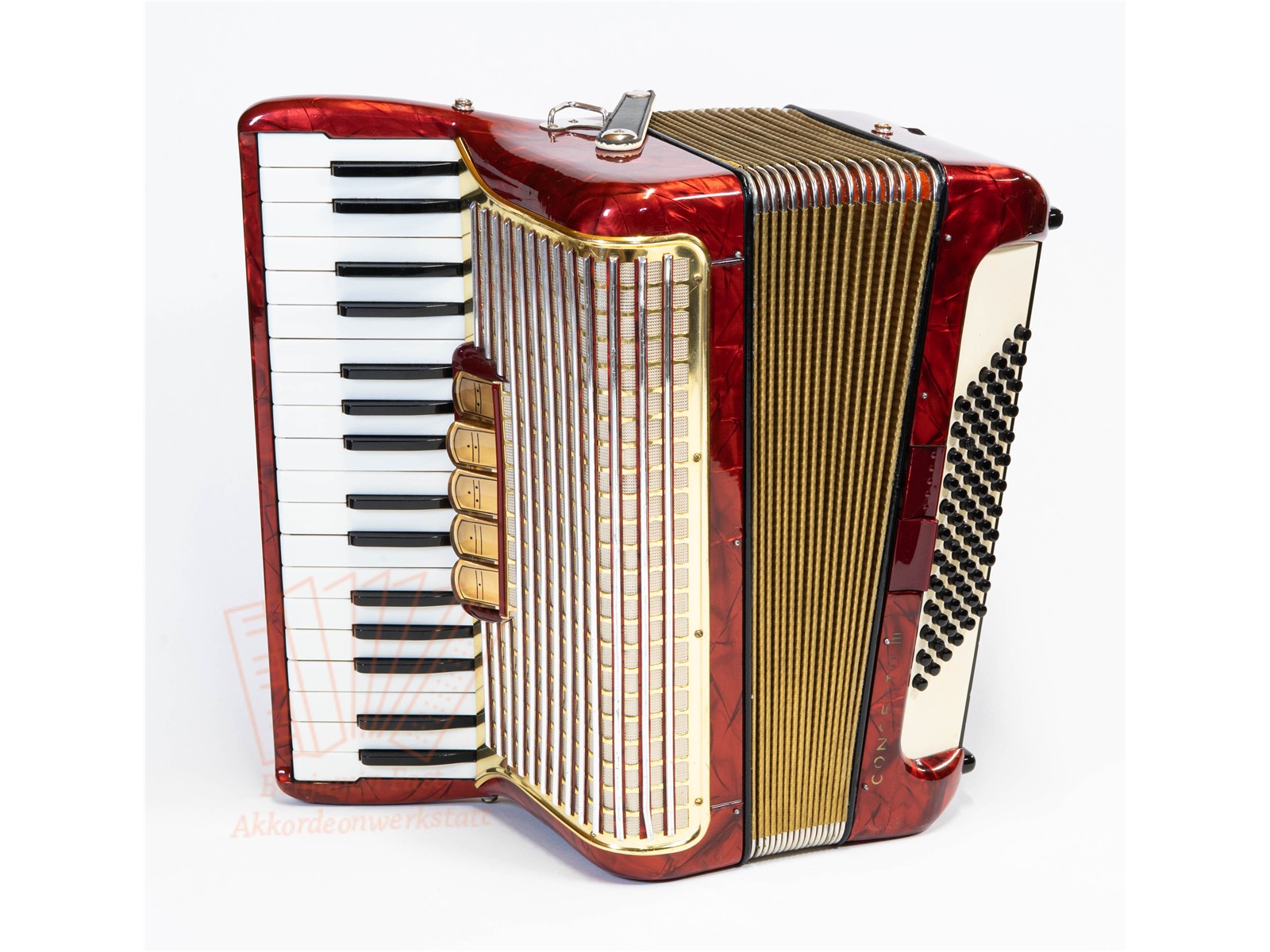Akkordeon Hohner Concerto III  34/72/III/5/2 rot, gebraucht