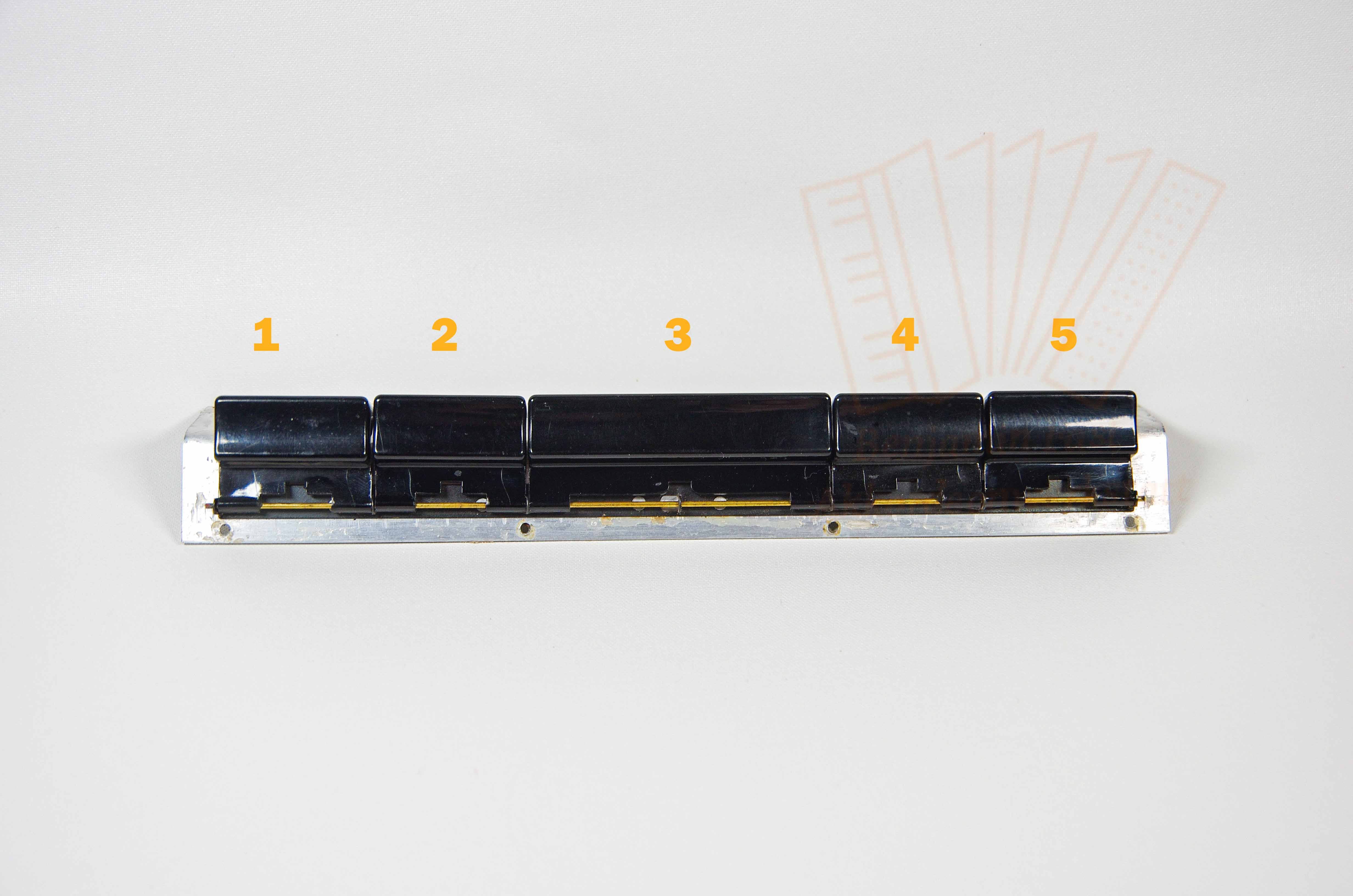 Registerdrücker Bass 5er schwarz einzeln, gebraucht Träger für Register MF2822 Bass 5er