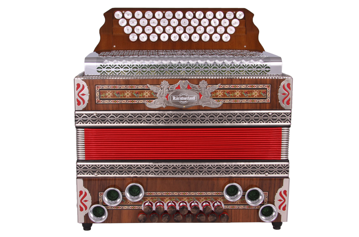Steirische Harmonika Kärntnerland Edelholz rot C/F/Bb/Eb
