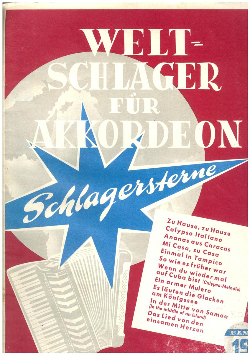 Weltschlager für Akkordeon. Schlagersterne 19 - Antiquariat