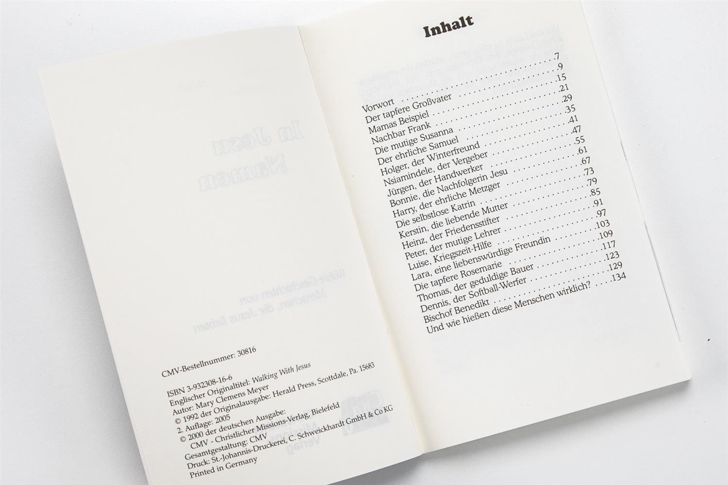 In Jesu Namen, Meyer - Buch