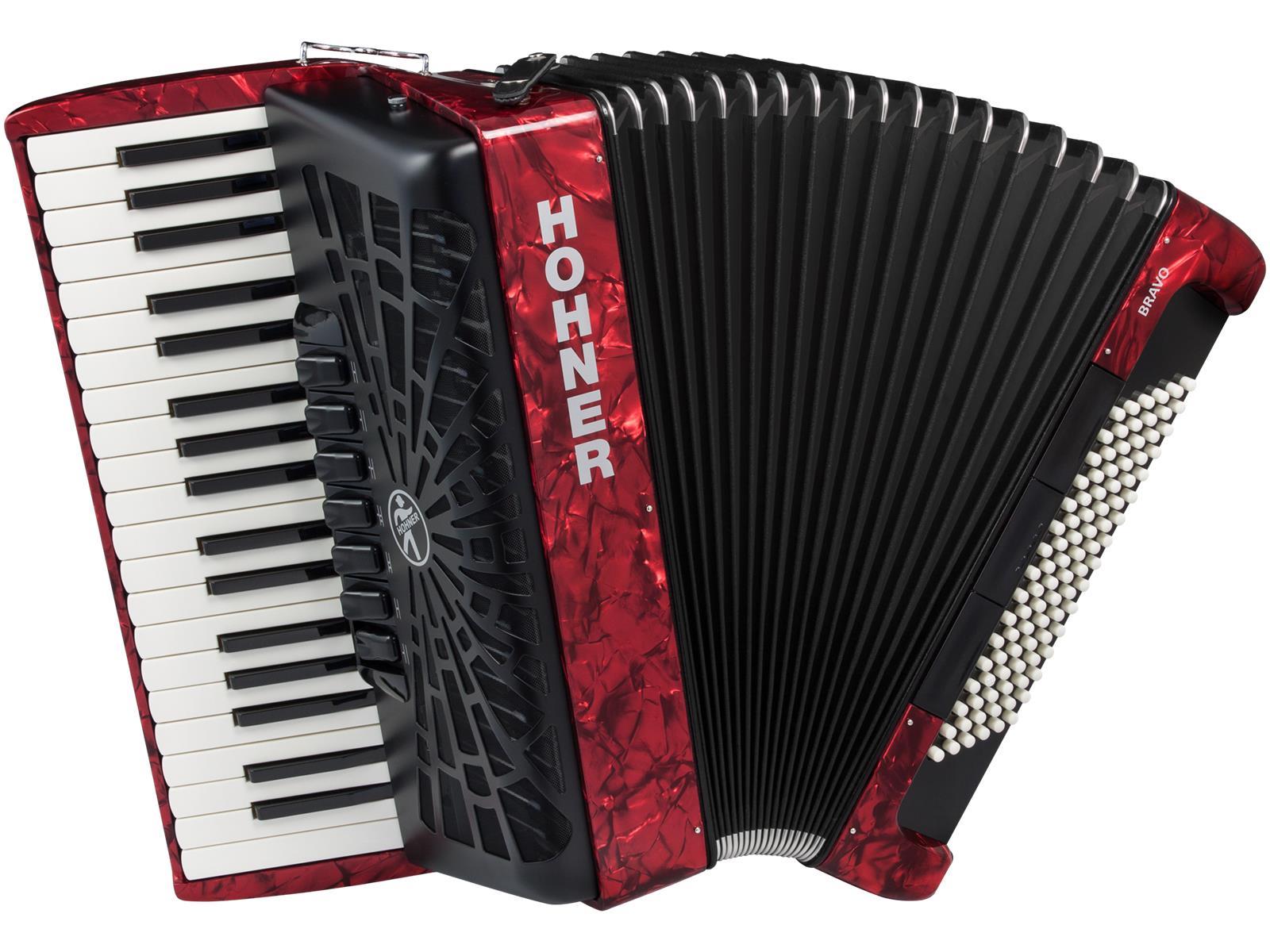 Akkordeon Hohner Bravo III 96 Bass rot