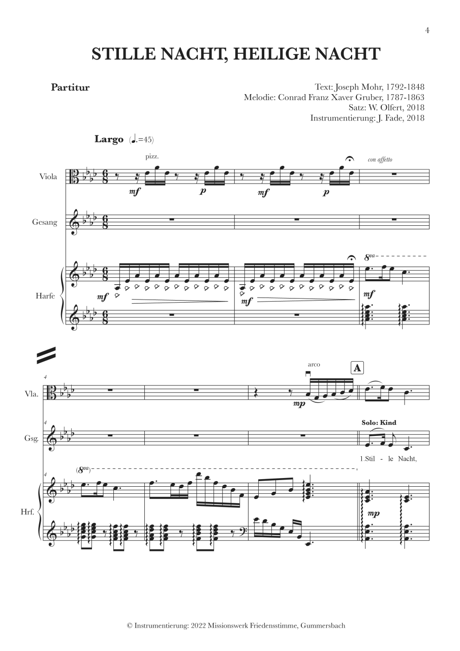 Harfenpartitur - Stille Nacht Harfenpartitur - Stille Nacht