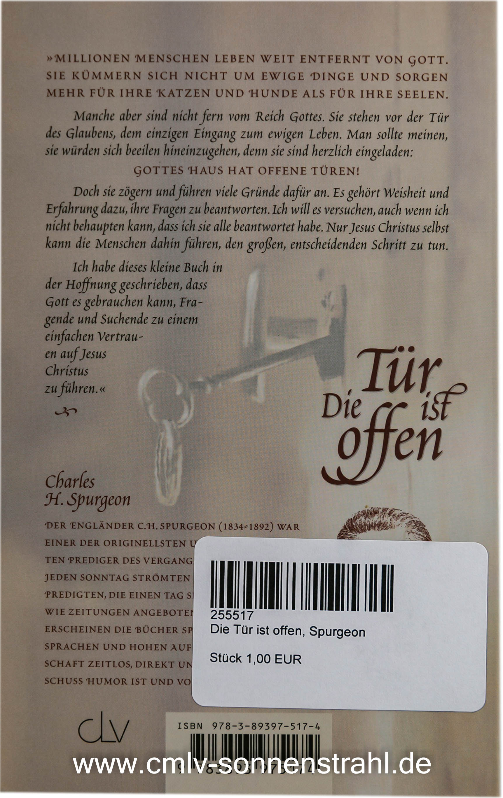 Die Tür ist offen, Spurgeon - Buch