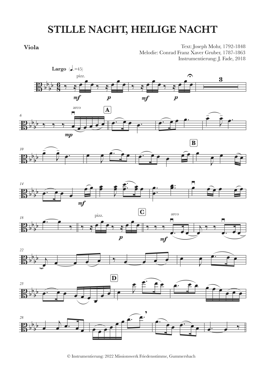 Harfenpartitur - Stille Nacht Harfenpartitur - Stille Nacht