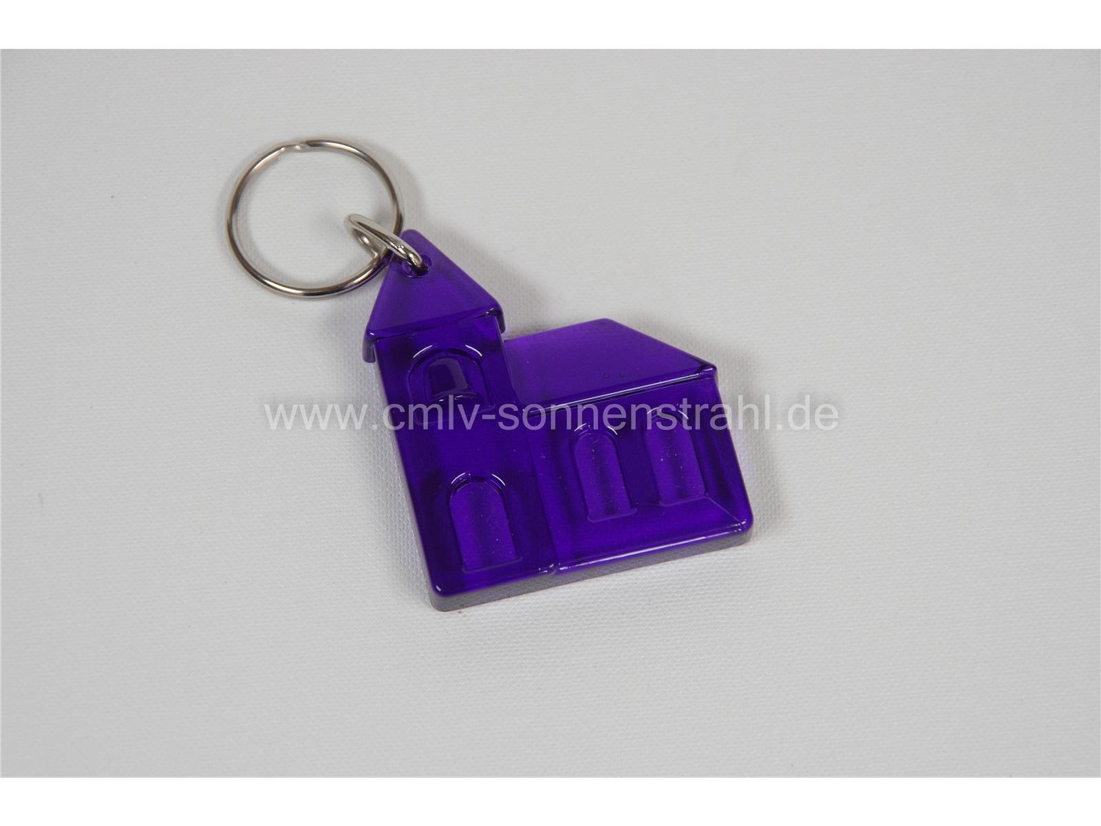 Schlüsselanhänger Kirche - violett Schlüsselanhänger Kirche - violett