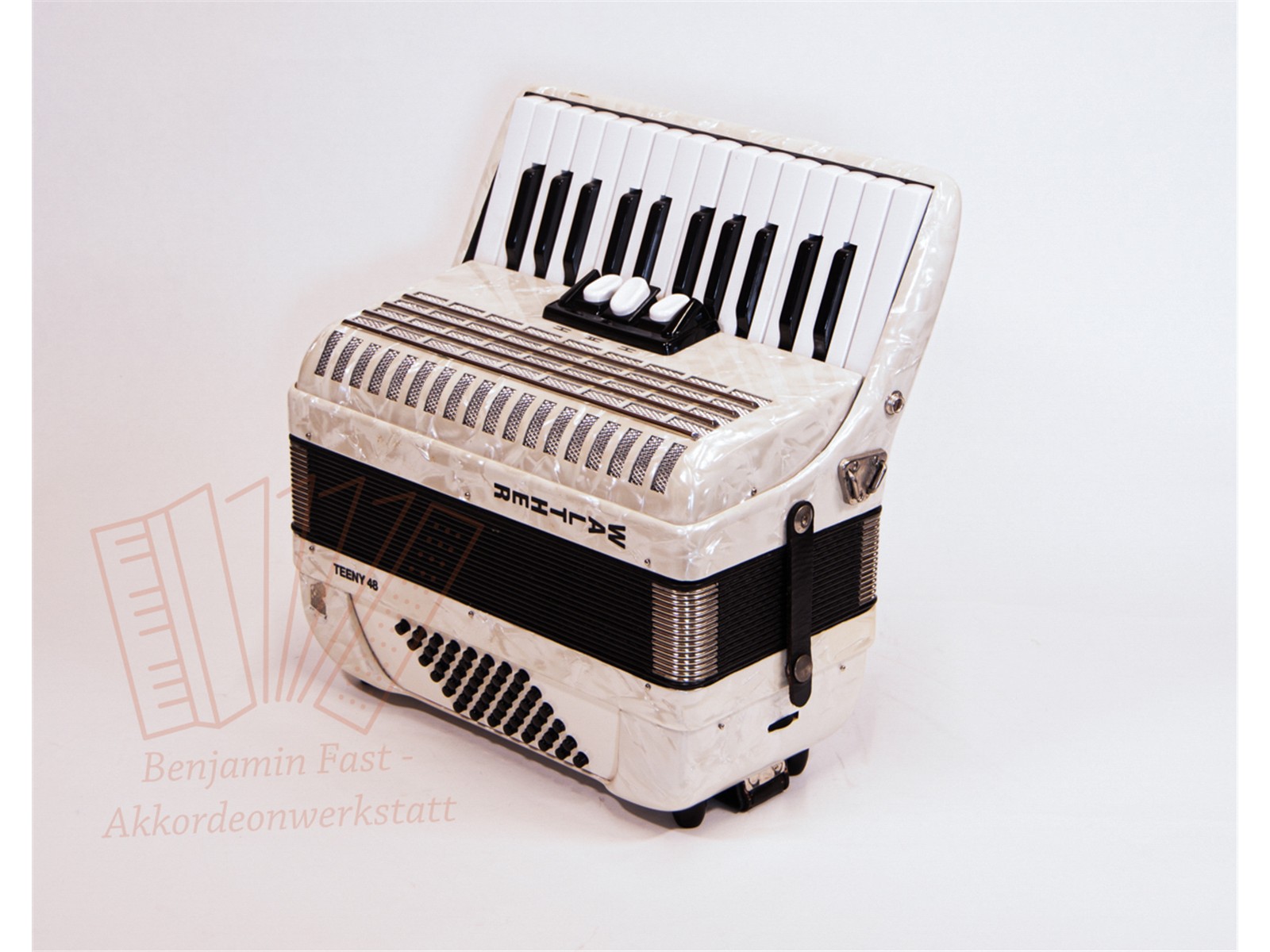 Akkordeon Walther Teeny 48 weiß gebraucht