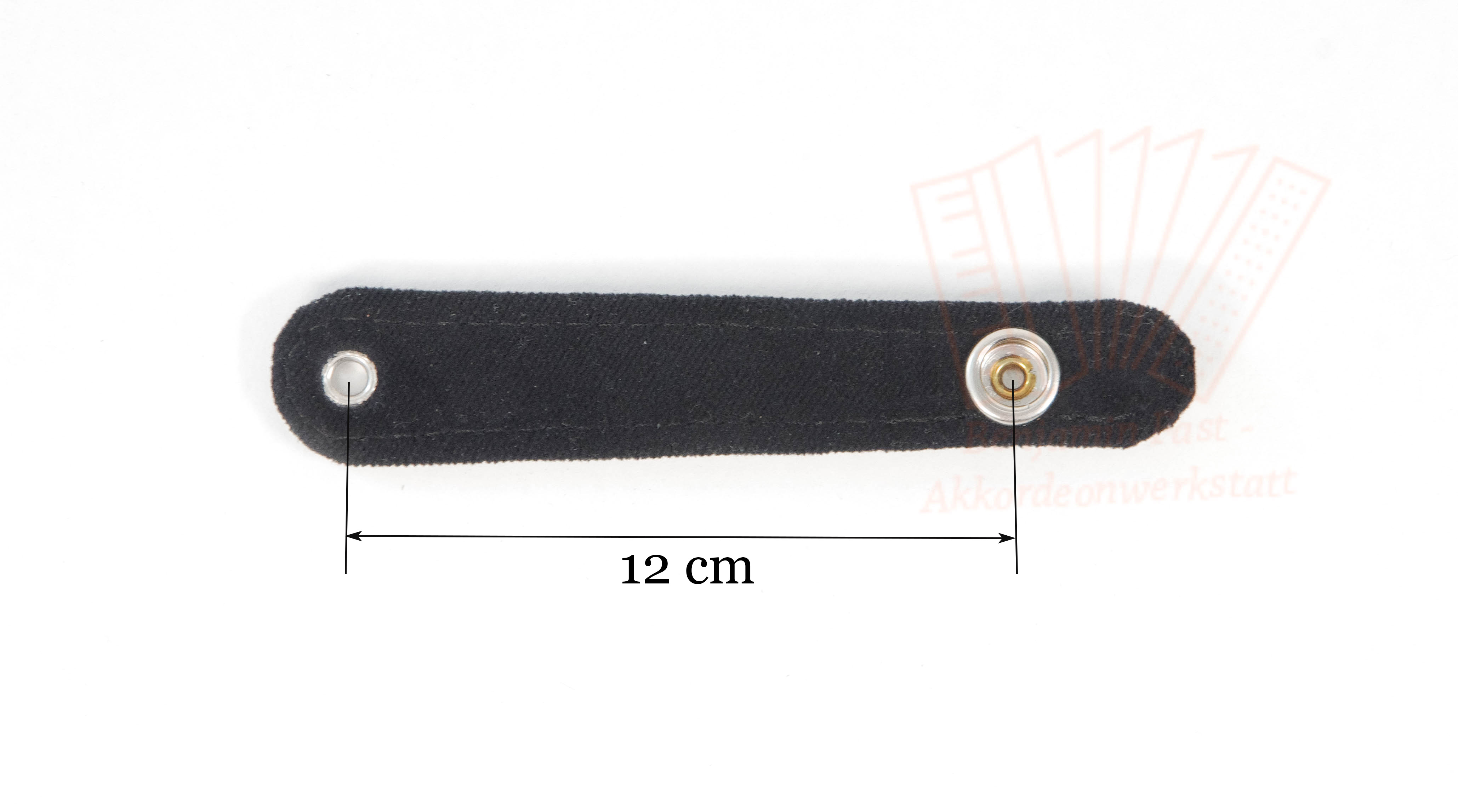 Balgzuhalter Leder einfach schwarz 12cm