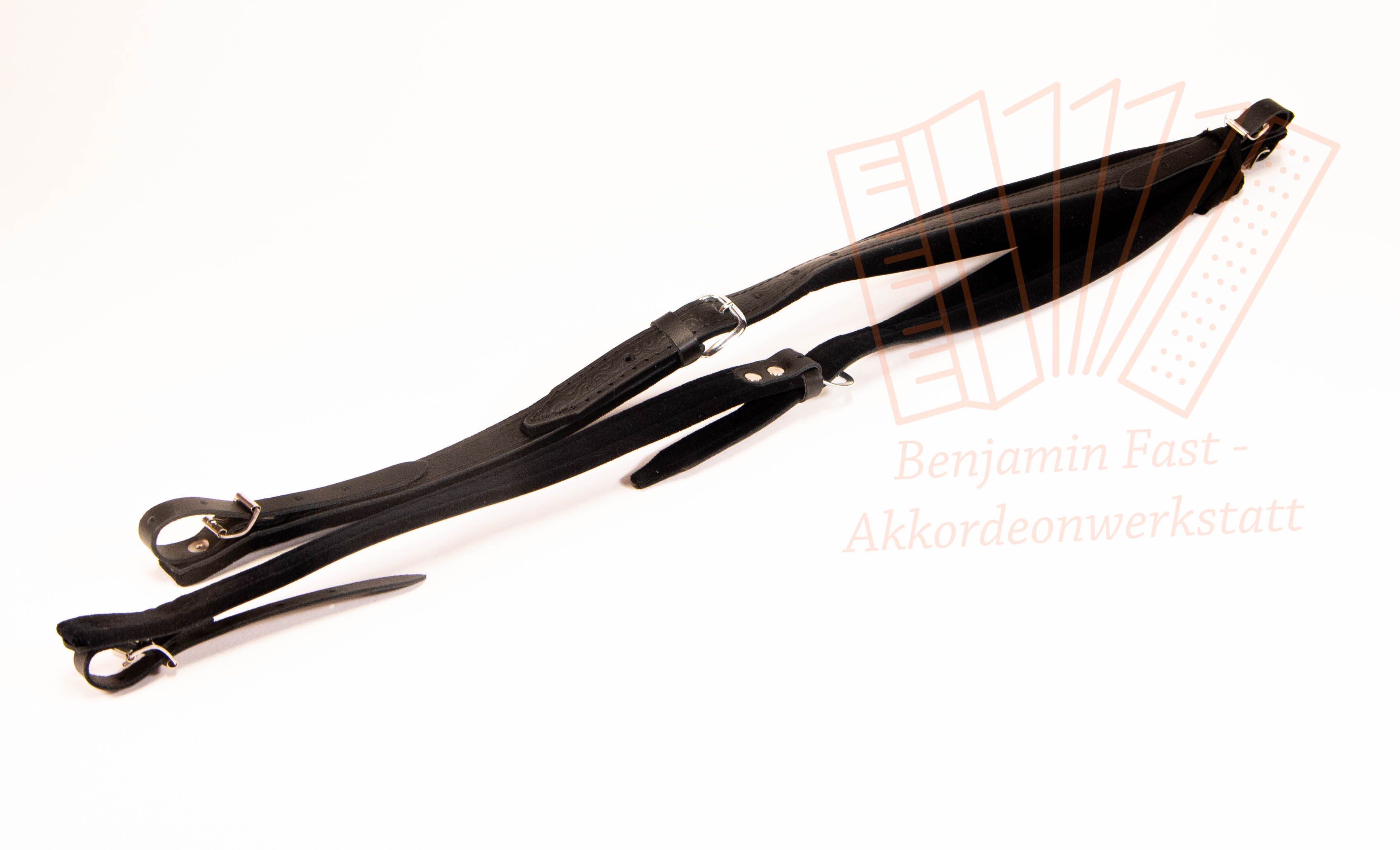 Trageriemen Standard, M Leder/Samt schwarz 72-120 Bass