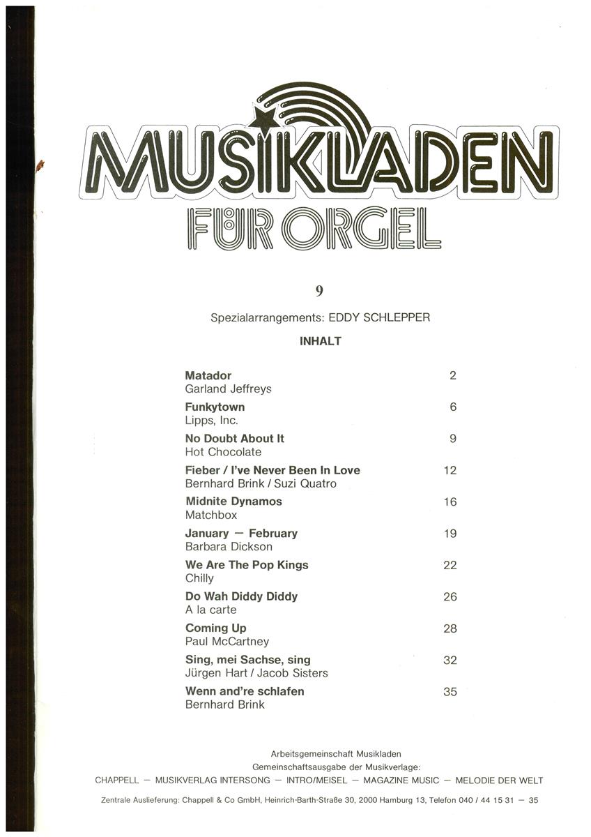 Musikladen für Orgel 9 - Antiquariat