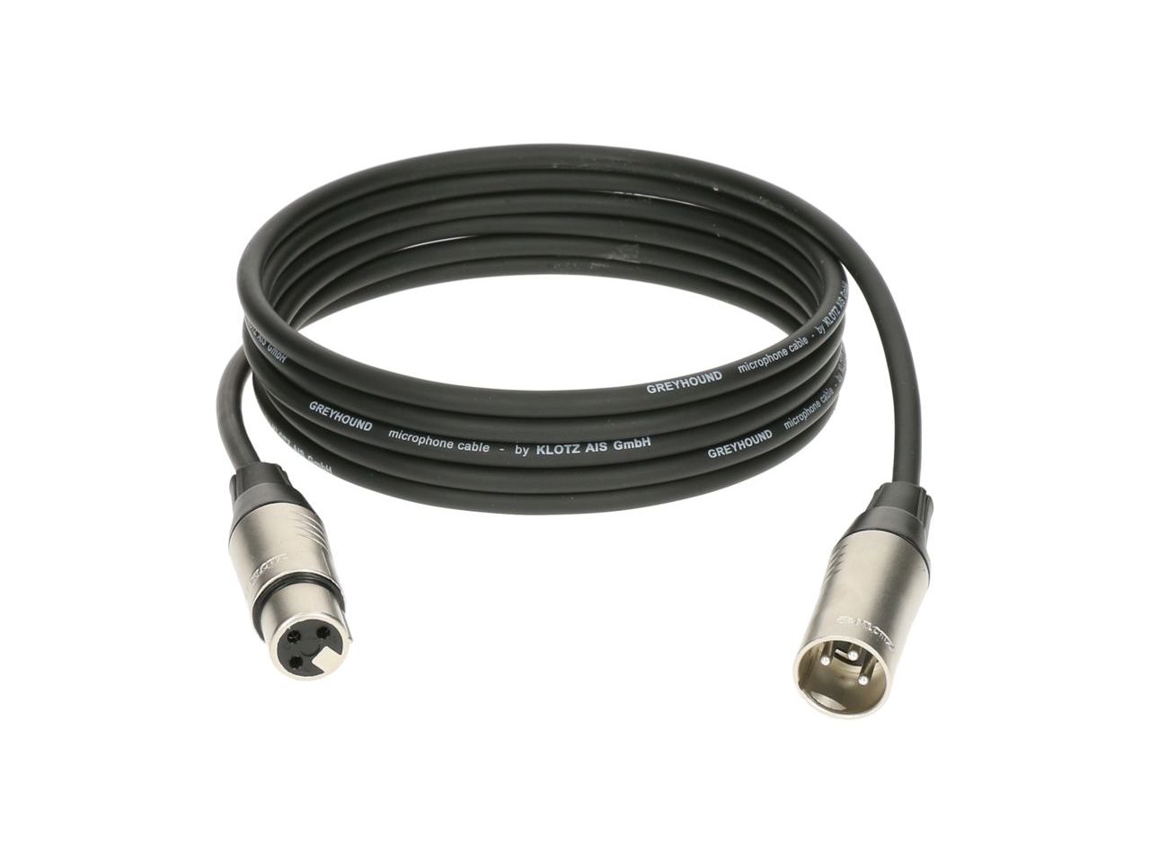Mikrofonkabel Klotz 3m Greyhound XLR-XLR schwarz