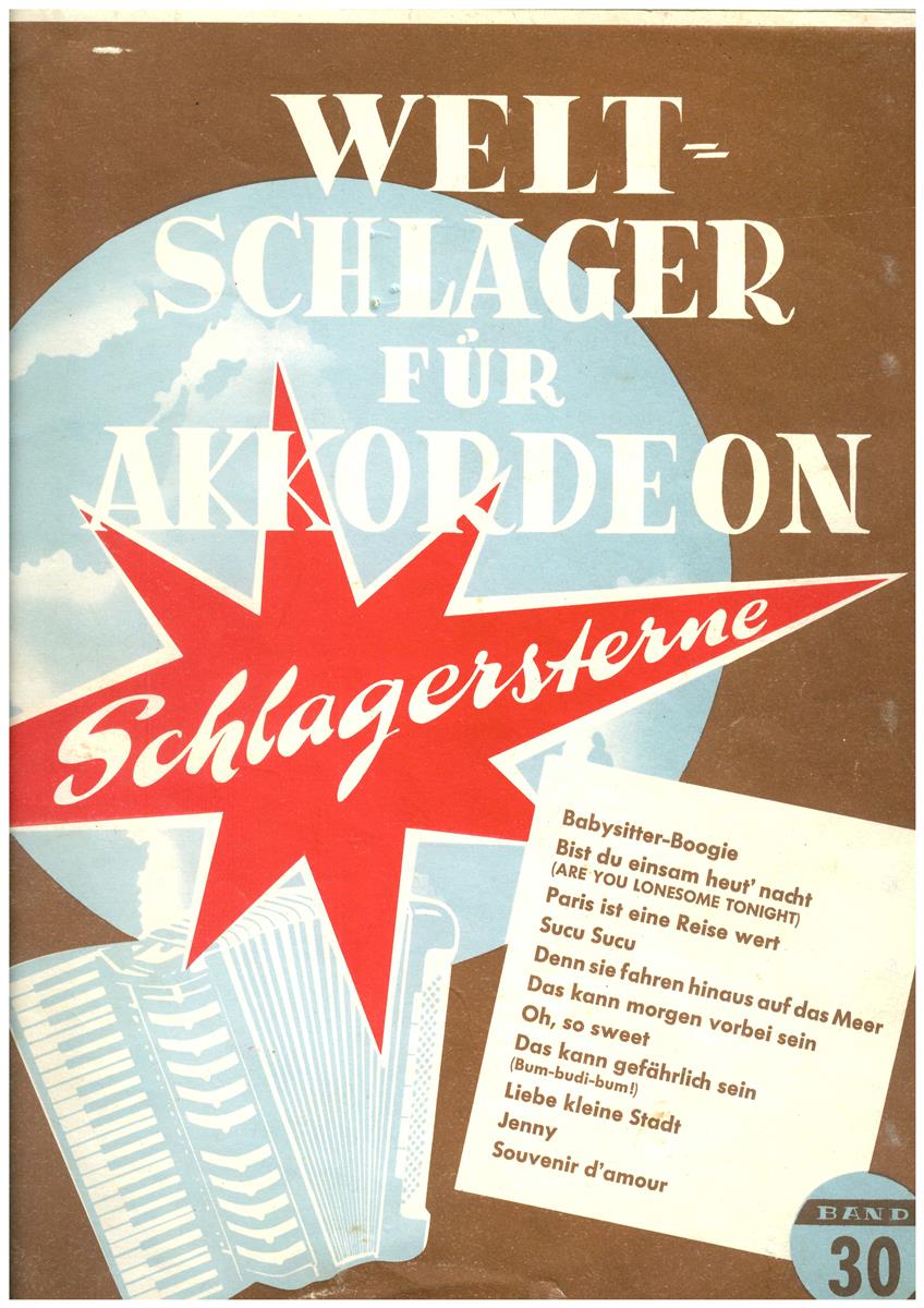 Weltschlager für Akkordeon. Schlagersterne 30 - Antiquariat