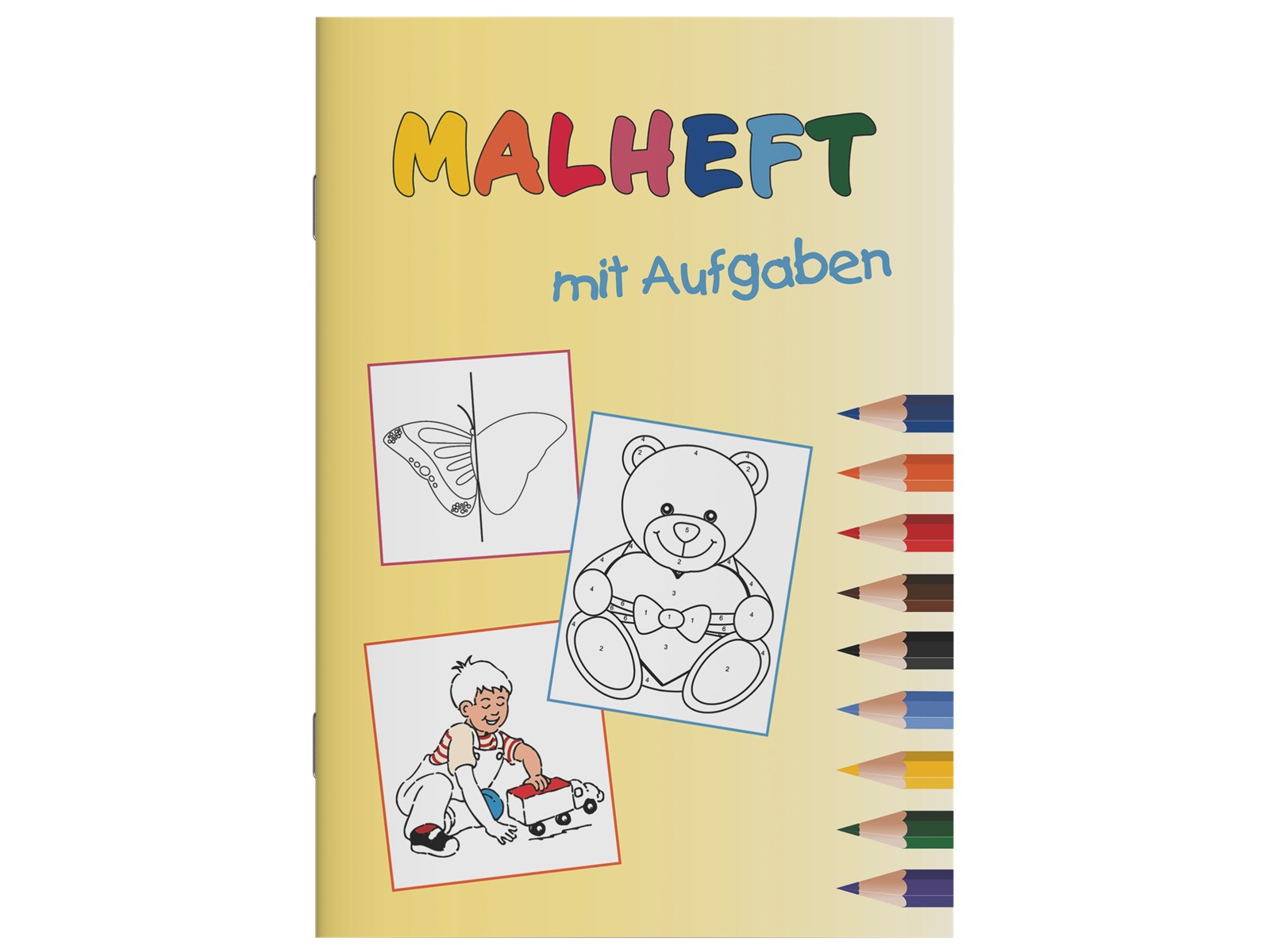 Malheft mit Aufgaben