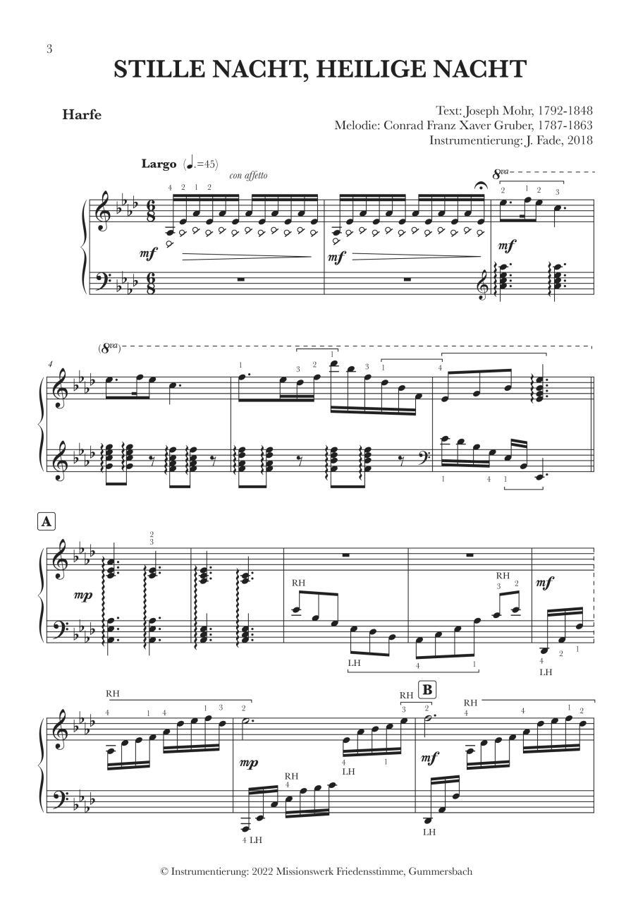 Harfenpartitur - Stille Nacht Harfenpartitur - Stille Nacht